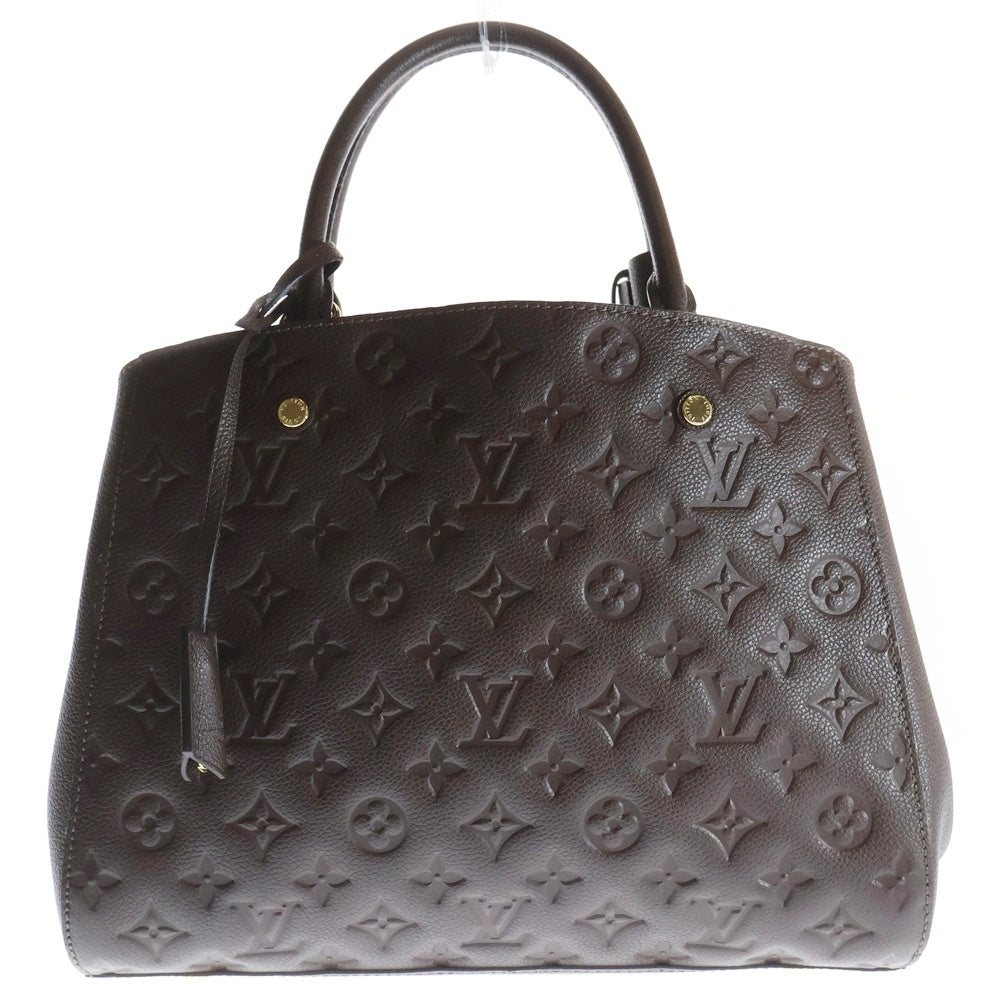 LOUIS VUITTON(ルイヴィトン) モノグラム・アンプラント モンテーニュMM テール 2WAYバッグ ハンドバッグ ショルダーバッグ ゴールド金具 ブラウン レザー M41047