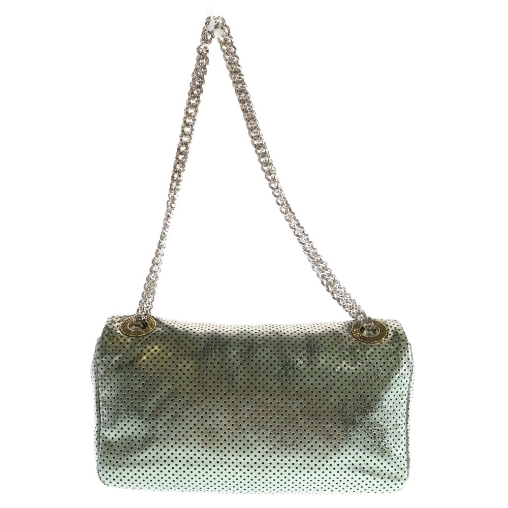 CHANEL(シャネル) 2.55 パンチング 2WAYバッグ ハンドバッグ チェーンショルダーバッグ メタリックグリーン シルバー×ゴールド金具