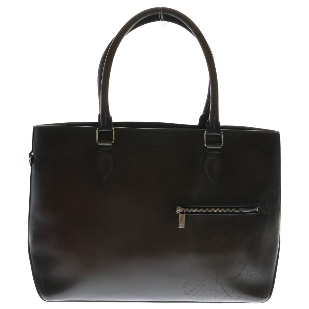 Berluti(ベルルッティ) カリグラフィ アンジュール スクリットレザートートバッグ ブラウン
