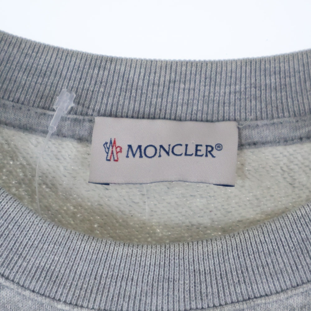 MONCLER(モンクレール) 19SS ラバーロゴプリント クルーネック プルオーバースウェットトレーナー グレー E10918041950 8098U