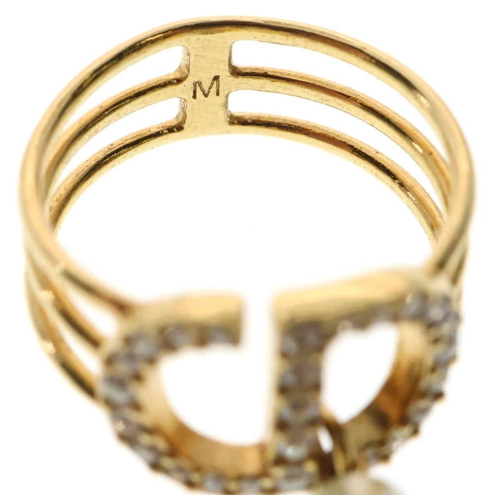 【極美品】 DIOR CD ロゴ リング Lサイズ ゴールド パール Christian Dior(クリスチャンディオール) CDロゴ パール リング