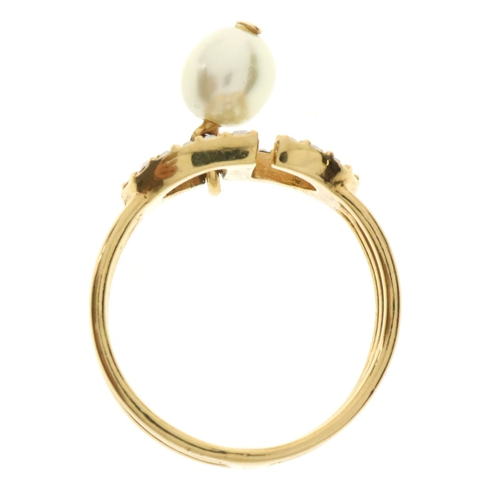 【極美品】 DIOR CD ロゴ リング Lサイズ ゴールド パール Christian Dior - ◇ディオール◇ CD ロゴ / ラインストーン