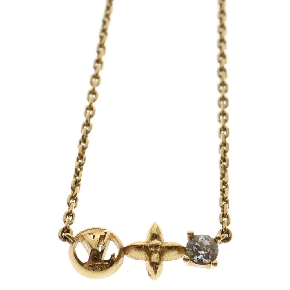 LOUIS VUITTON(ルイヴィトン) コリエ・プティ・ルイ ネックレス LVサークル モノグラムフラワー ペンダント ゴールド GP M00368