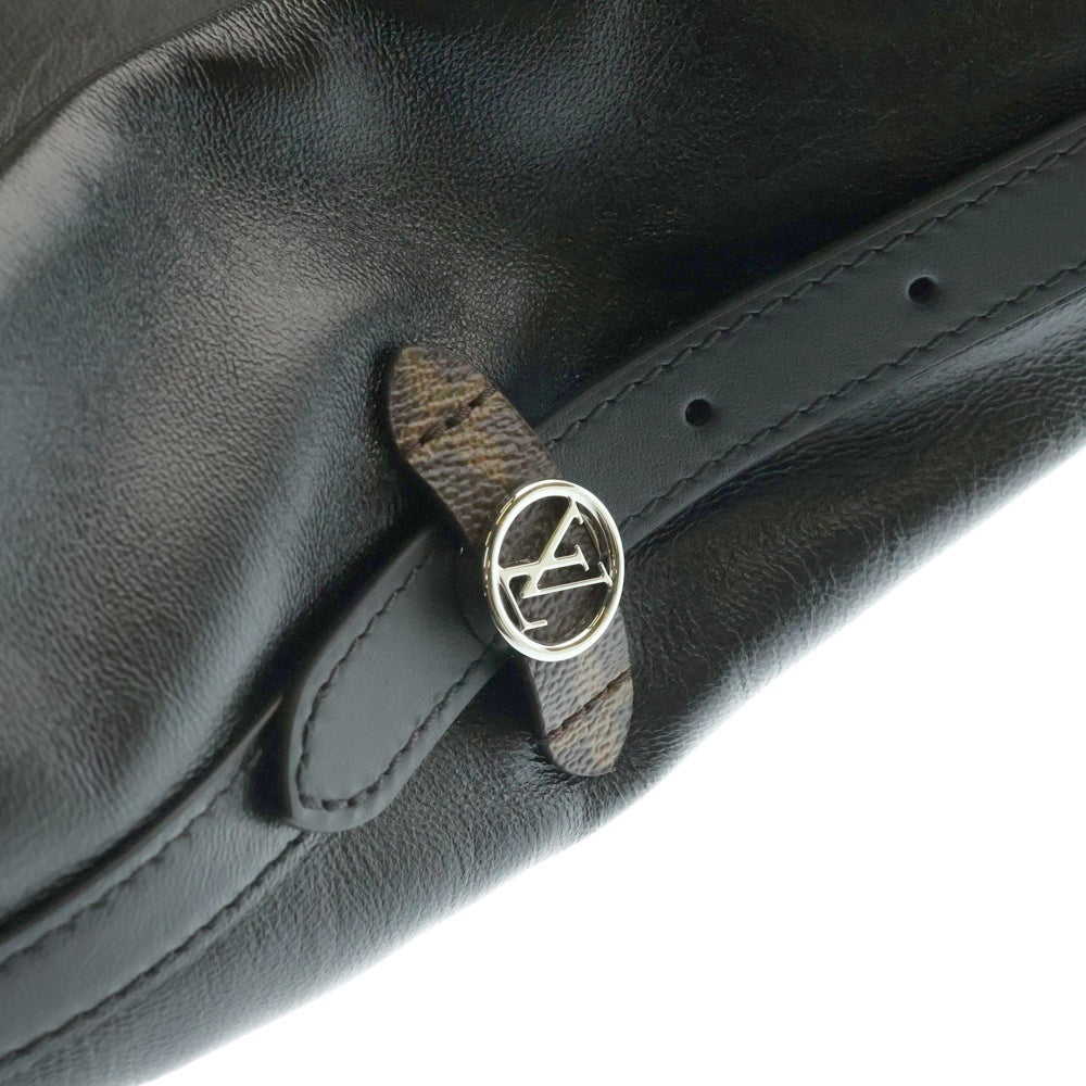 LOUIS VUITTON(ルイヴィトン) キャリーオール・バイブ MM トートバッグ ハンドバッグ ノワール ブラック×ブラウン シルバー金具 M25143