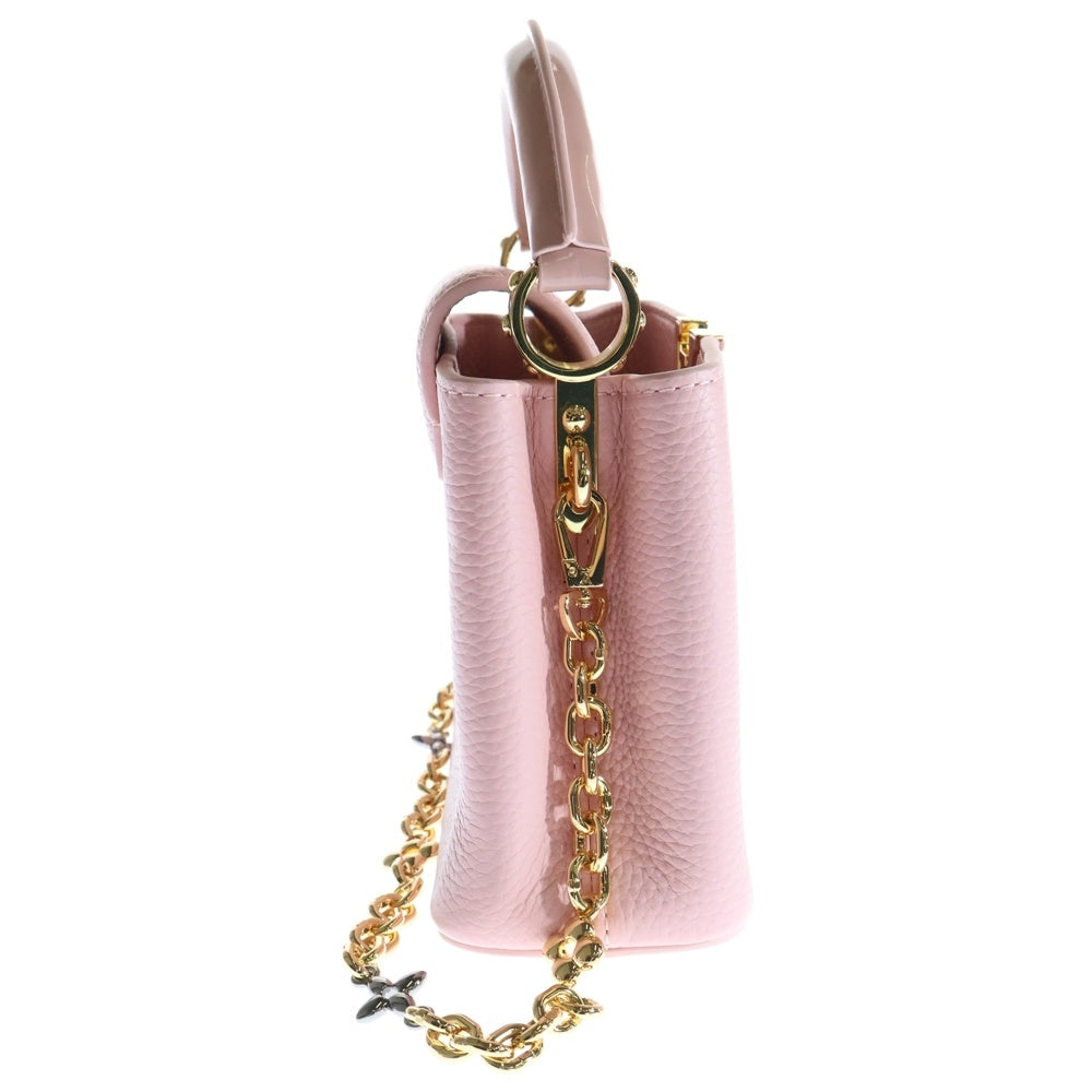 LOUIS VUITTON(ルイヴィトン) LV カプシーヌBB トリヨン 2WAY レザーハンドバッグ フラワーチェーンショルダーバッグ ピンク レディース M59065