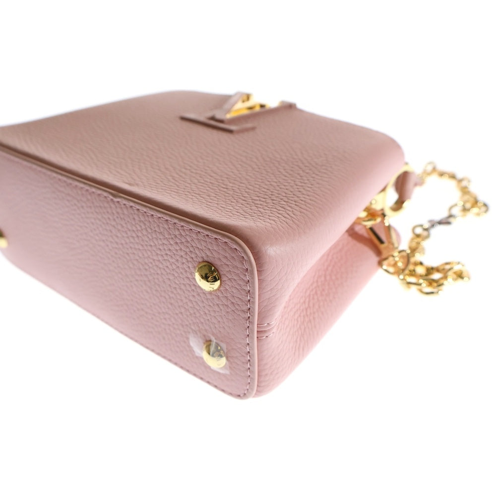 LOUIS VUITTON(ルイヴィトン) LV カプシーヌBB トリヨン 2WAY レザーハンドバッグ フラワーチェーンショルダーバッグ ピンク レディース M59065