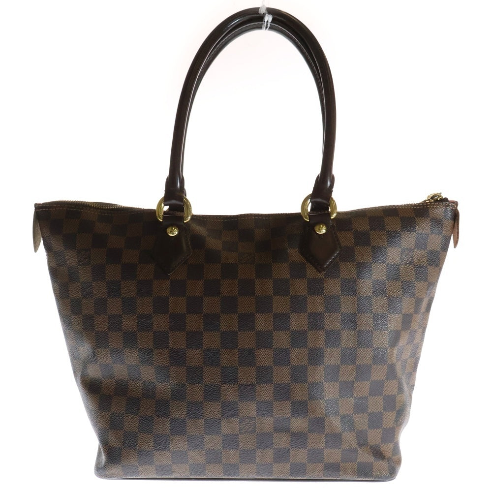 LOUIS VUITTON(ルイヴィトン) サレヤMM ダミエ エベヌ PVC レザー ハンド トートバッグ ゴールド金具 ブラウン N51182