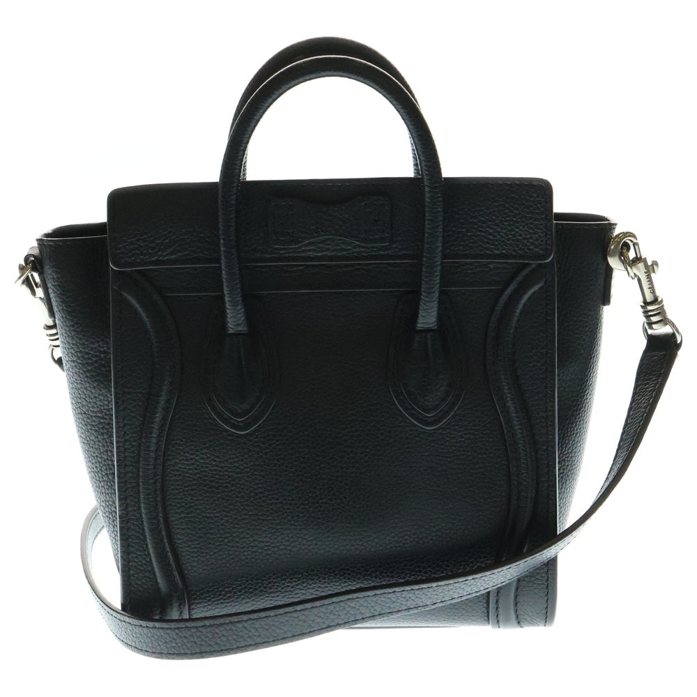 CELINE(セリーヌ) ラゲージナノショッパー 2WAY レザーハンドバッグ ショルダーバッグ ブラック レディース