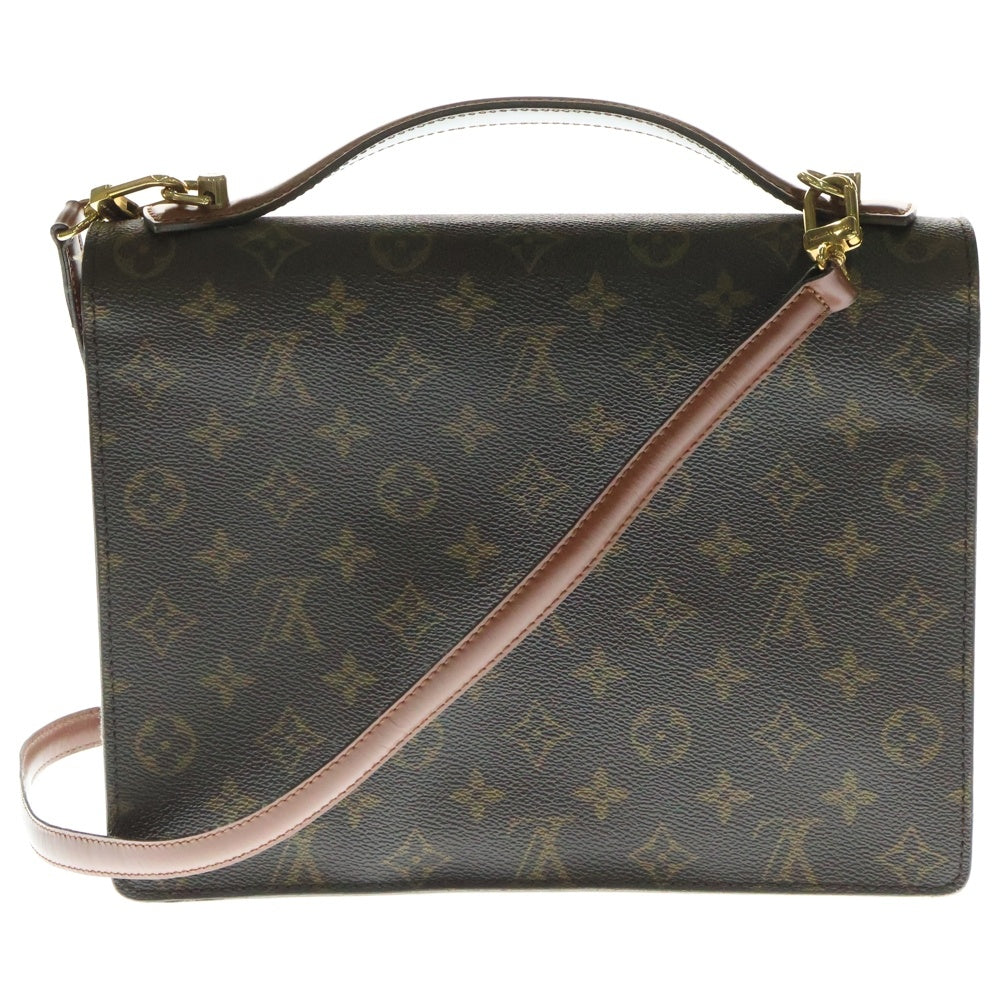 LOUIS VUITTON(ルイヴィトン) モノグラム モンソー28 2WAYバッグ ハンドバッグ ショルダーバッグ ブラウン ゴールド金具 レザー×PVC M51185