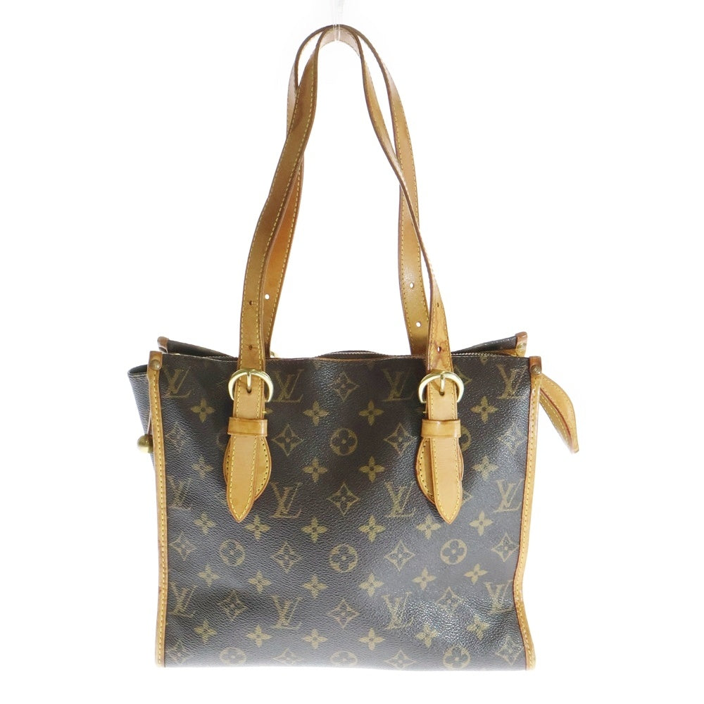 LOUIS VUITTON(ルイヴィトン) モノグラム ポパンクール・オ ハンドバッグ ミニトートバッグ ブラウン レザー×PVC ゴールド金具 M40007