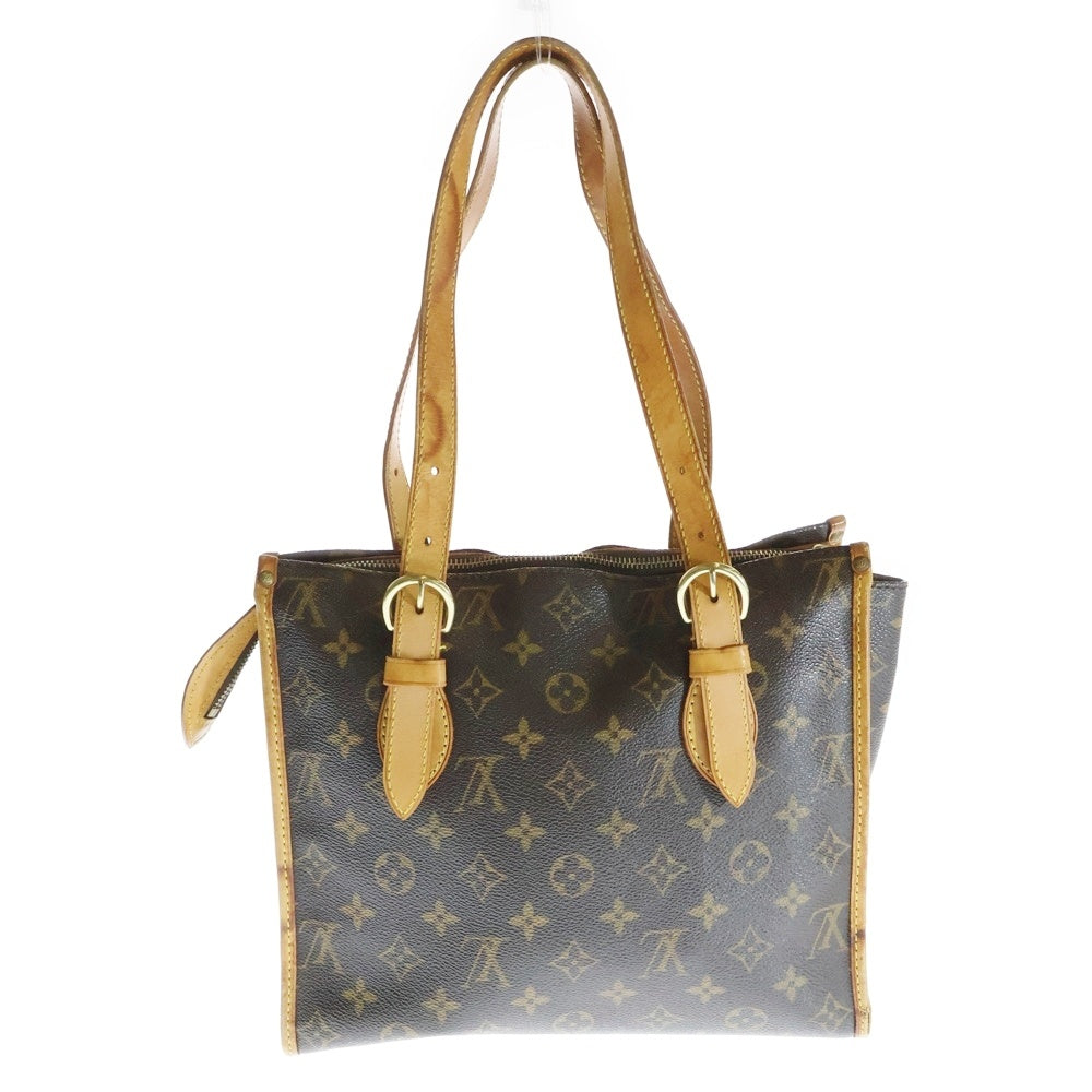 LOUIS VUITTON(ルイヴィトン) モノグラム ポパンクール・オ ハンドバッグ ミニトートバッグ ブラウン レザー×PVC ゴールド金具 M40007