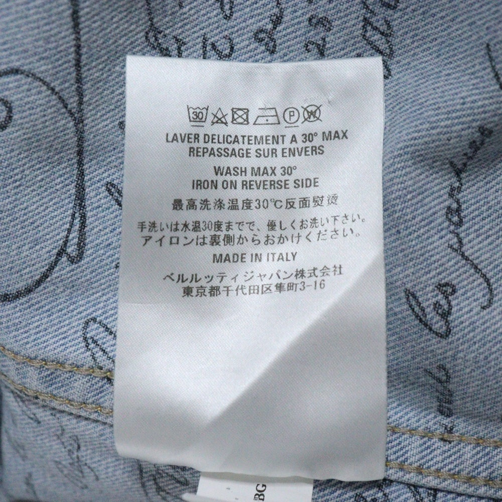 Berluti(ベルルッティ) カリグラフィー レザー ロゴパッチ デニムジャケット インディゴ R22HCL84DABG
