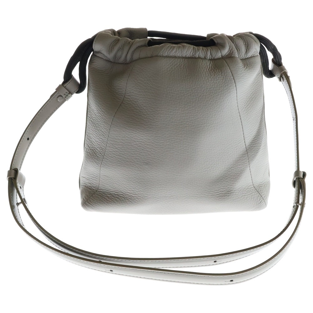 Maison Margiela 0(メゾンマルジェラ) 5AC ソフト ドローストリング レザーショルダーバッグ グレー SB1WG0044