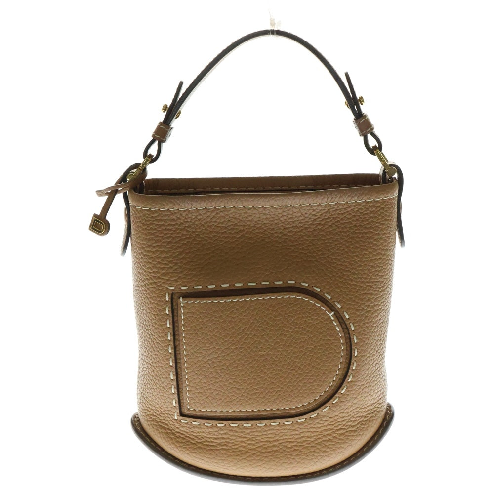DELVAUX(デルボー) パン ミニバケット トリヨンレザー 2WAY ハンド ショルダーバッグ ゴールド金具 ブラウン