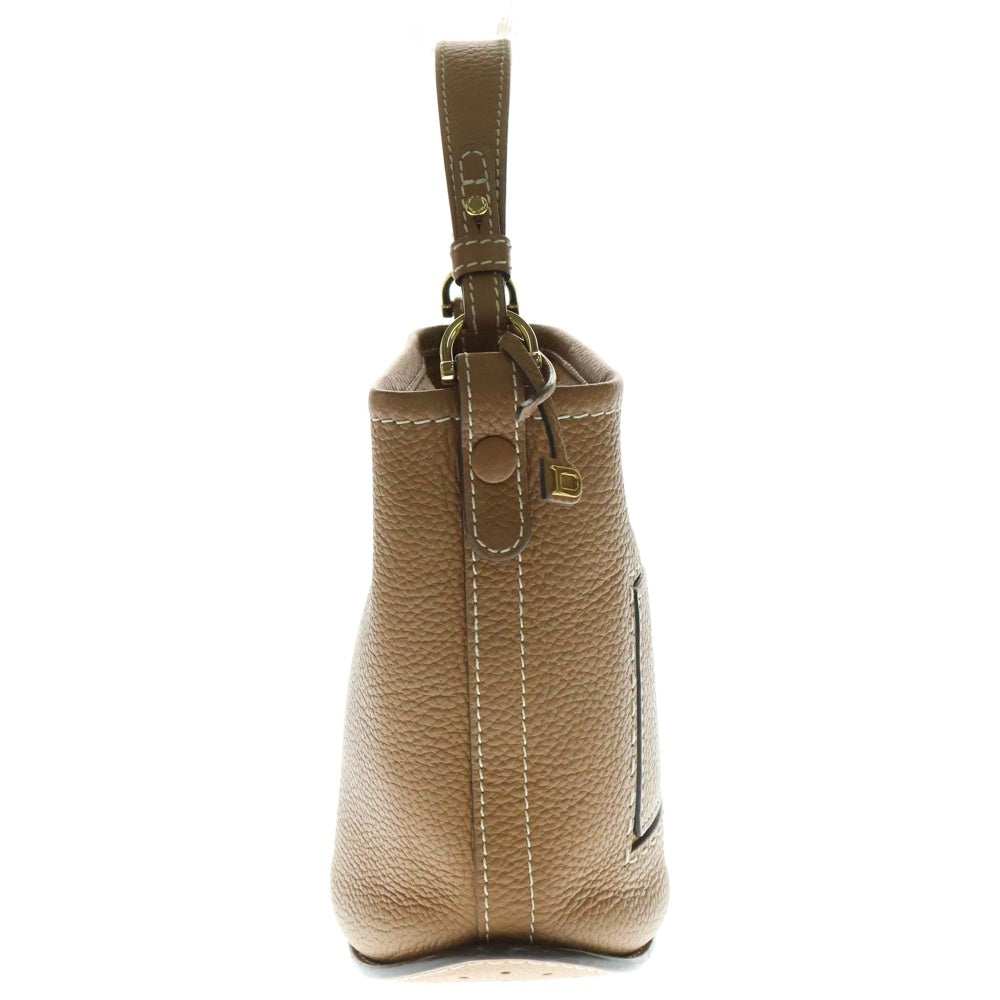 DELVAUX(デルボー) パン ミニバケット トリヨンレザー 2WAY ハンド ショルダーバッグ ゴールド金具 ブラウン