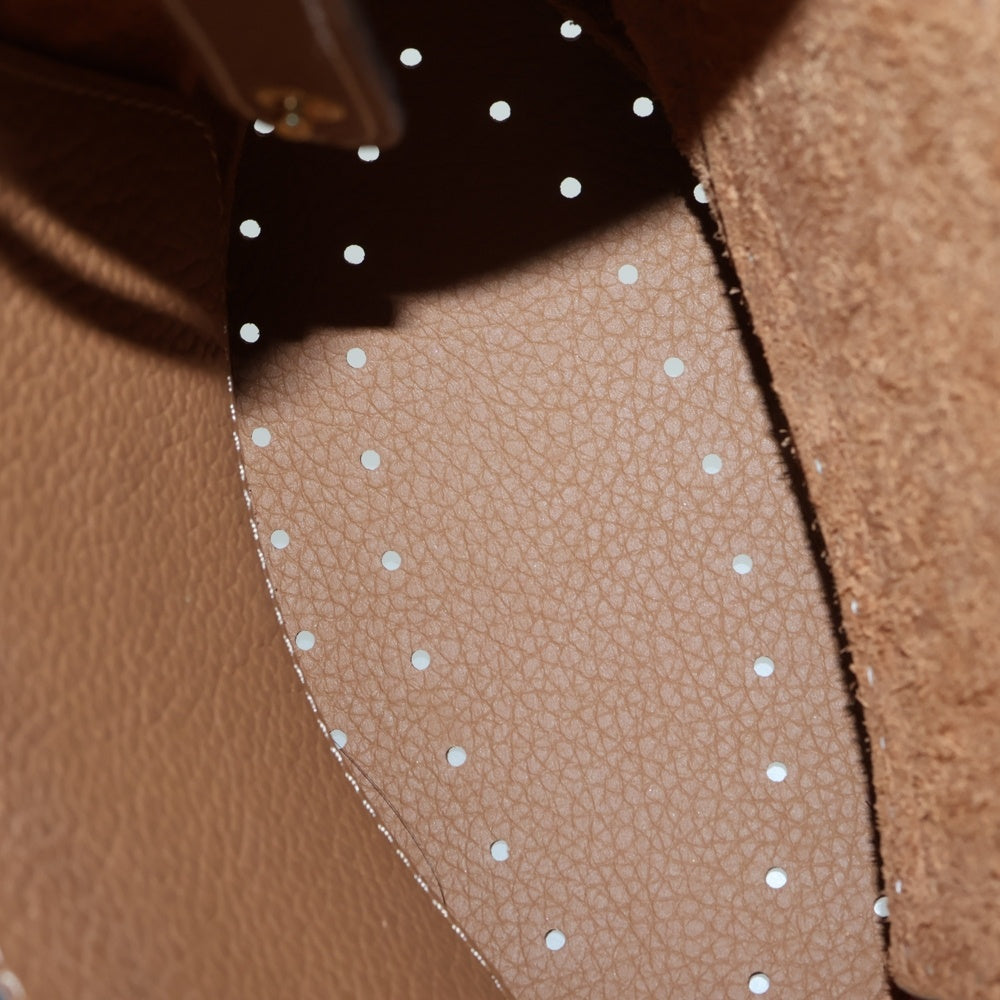 DELVAUX(デルボー) パン ミニバケット トリヨンレザー 2WAY ハンド ショルダーバッグ ゴールド金具 ブラウン