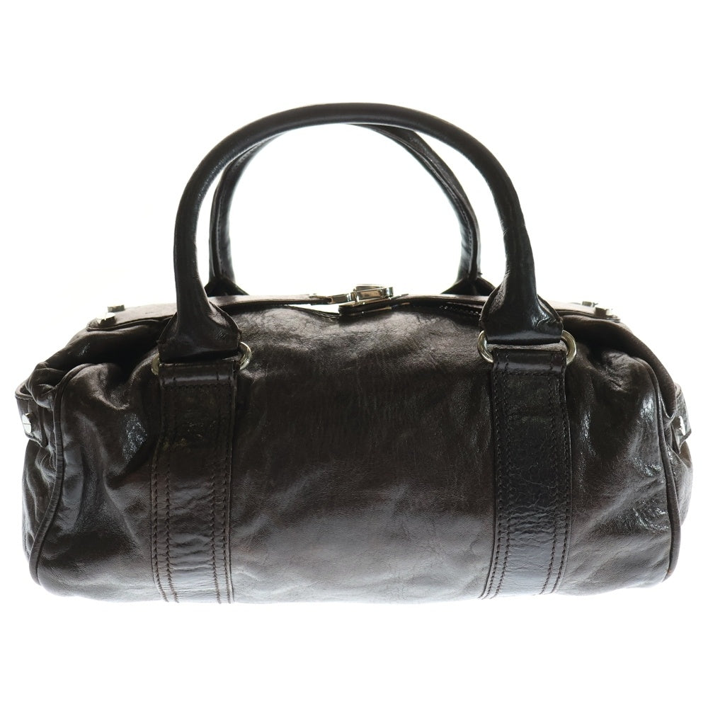 BALENCIAGA(バレンシアガ) ザ シティ ホイッスル チャーム レザー ハンドバッグ シルバー金具 ブラウン 168034