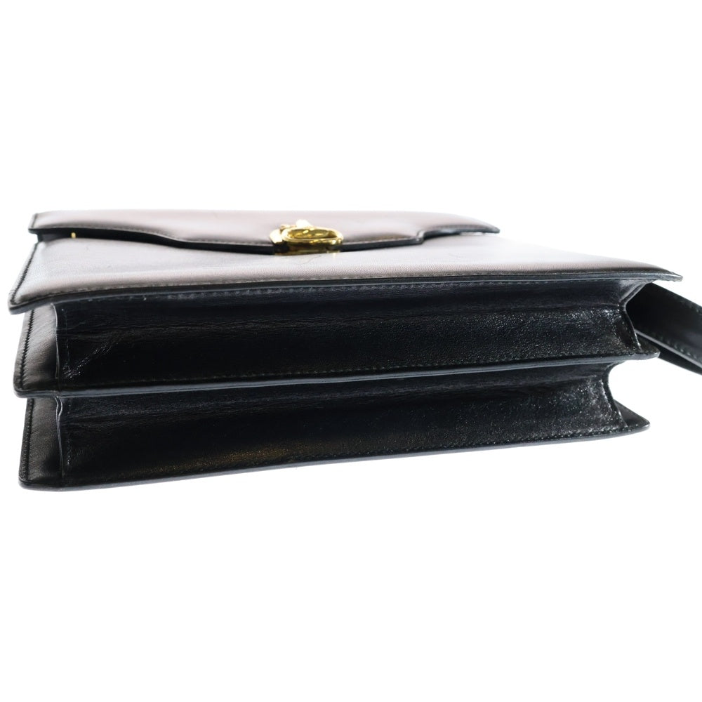 CELINE(セリーヌ) オールド 馬車金具 レザー ワンショルダーバッグ ゴールド金具 ブラック