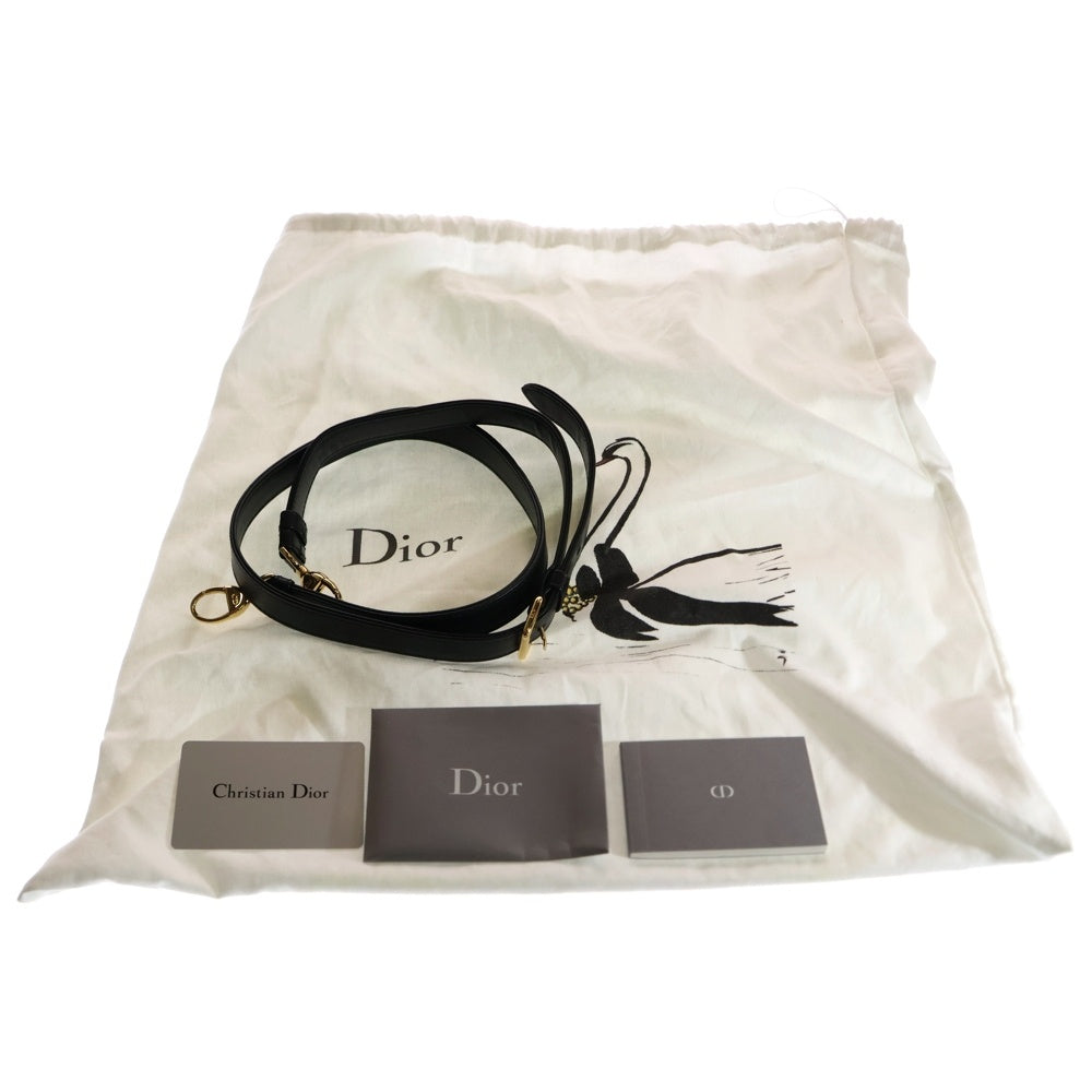 Christian Dior(クリスチャンディオール) レディディオール ミディアム カナージュ ラムスキン ブラック レザー 2WAY ハンドバッグ ショルダーバッグ