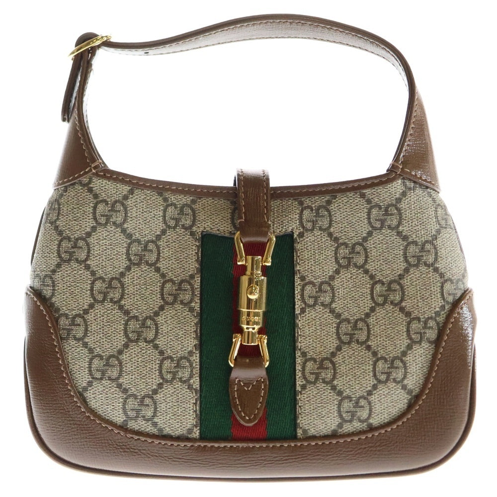 GUCCI(グッチ) ジャッキー 2way ハンドバッグ ショルダーバッグ ブラウン キャンバス×レザー 637092