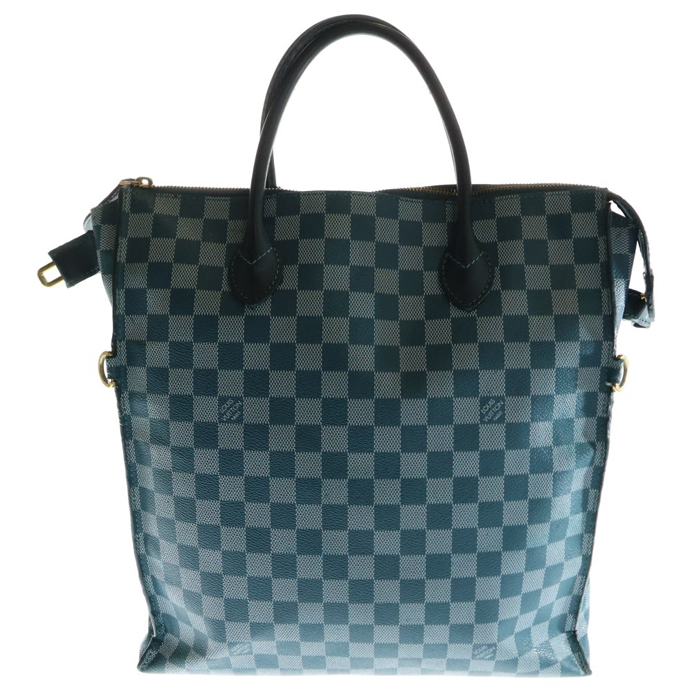 LOUIS VUITTON(ルイヴィトン) ダミエ モビール シアン ハンドバッグ トートバッグ グリーン ゴールド金具 レザー×PVC N41303