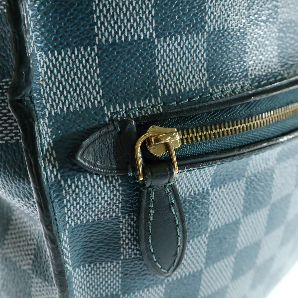 LOUIS VUITTON(ルイヴィトン) ダミエ モビール シアン ハンドバッグ トートバッグ グリーン ゴールド金具 レザー×PVC N41303