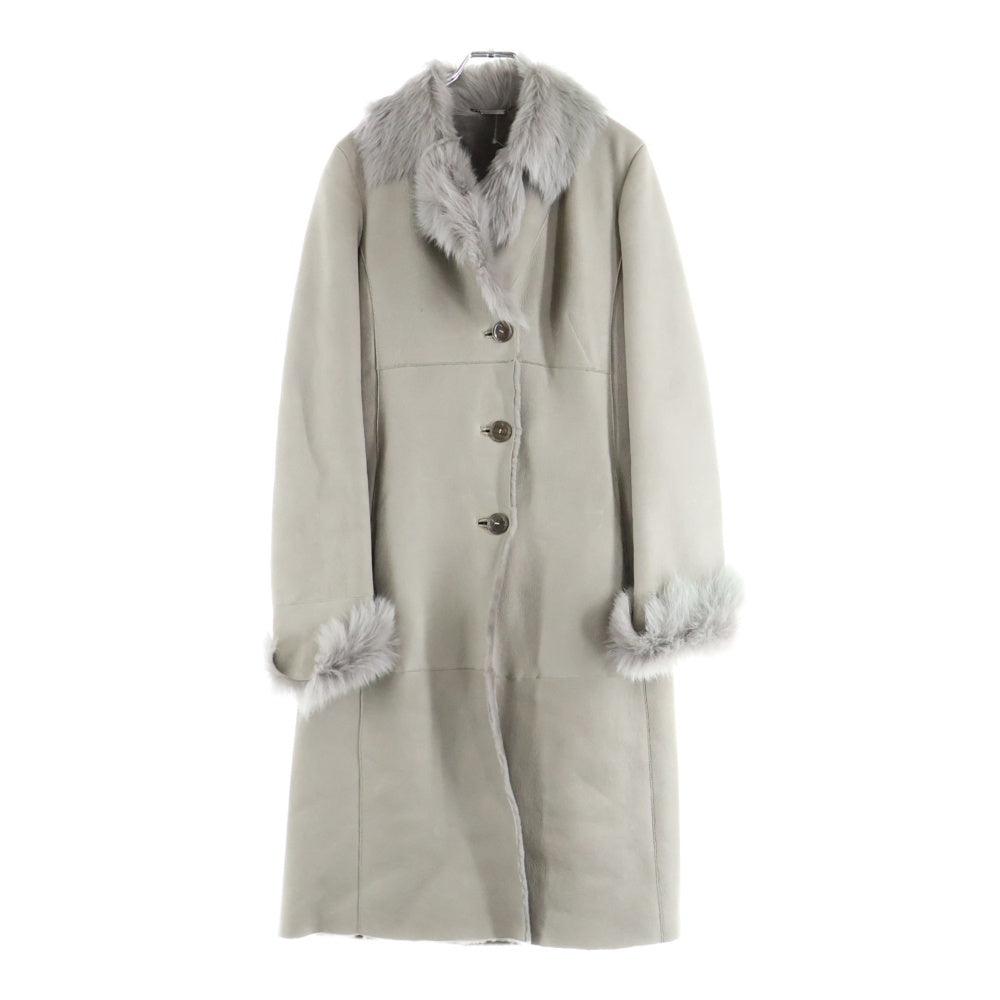 HUGO BOSS(ヒューゴボス) ベルト付ファーレザーコート ベージュ 10128620