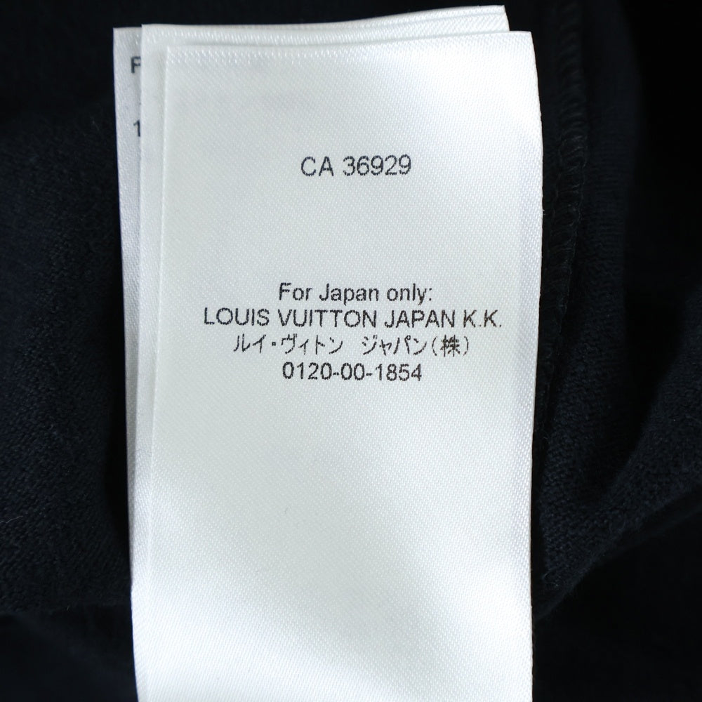 LOUIS VUITTON(ルイヴィトン) 23AW コントラスト トリム LVチェーン装飾 クルーネック 半袖 ノースリーブ Tシャツ カットソー ゴールド金具 ブラック/ホワイト RW232W OB0 FPJT08