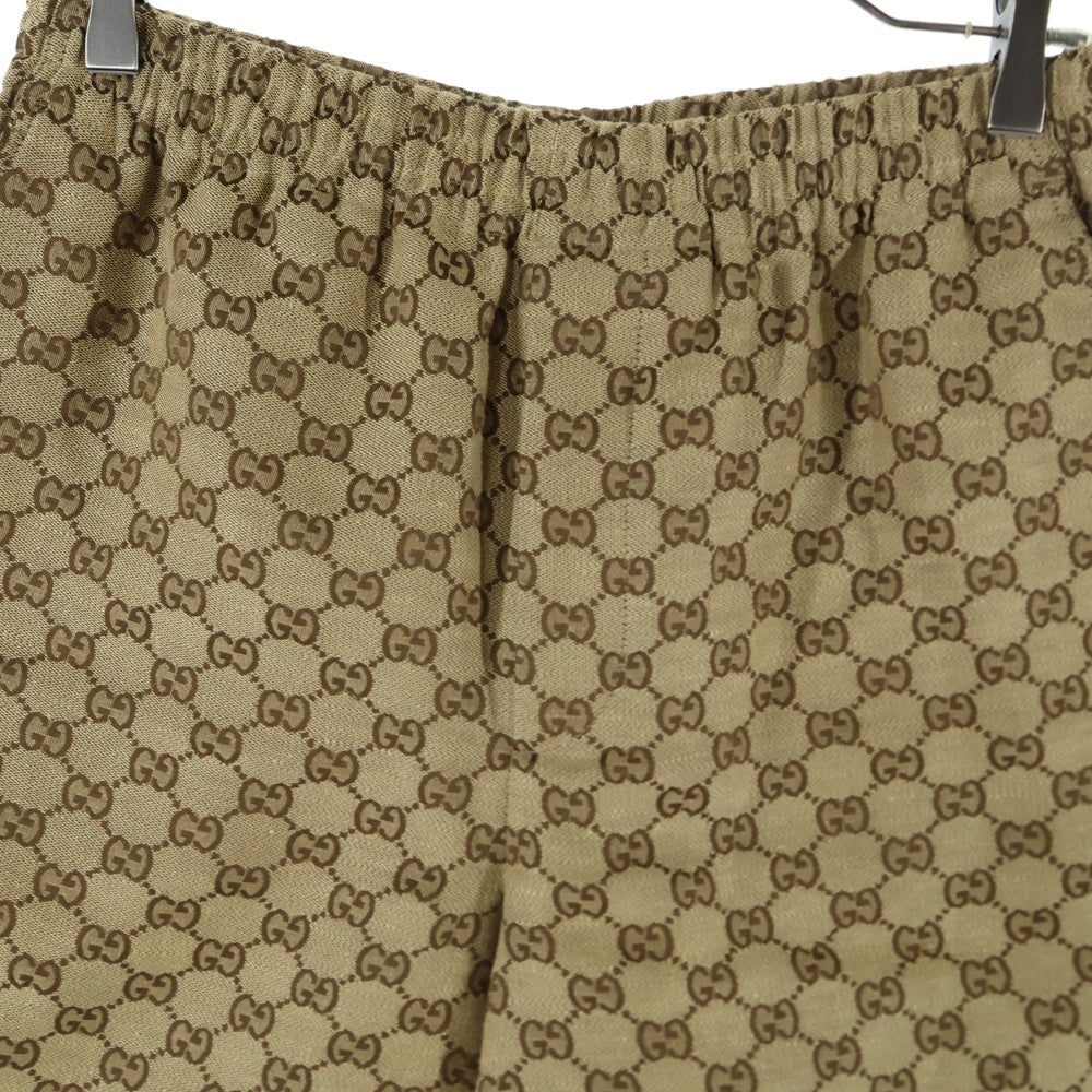 GUCCI(グッチ) GG総柄ジャガード リネン ハーフ ショートパンツ ショーツ ベージュ 742781