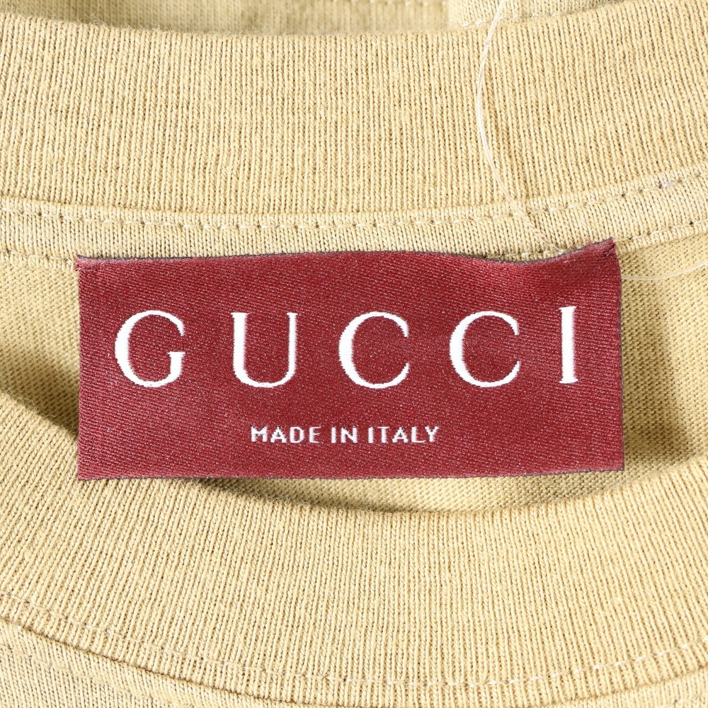 GUCCI(グッチ) 25SS GGロゴプリント クルーネック 半袖Tシャツ カットソー ベージュ 785345