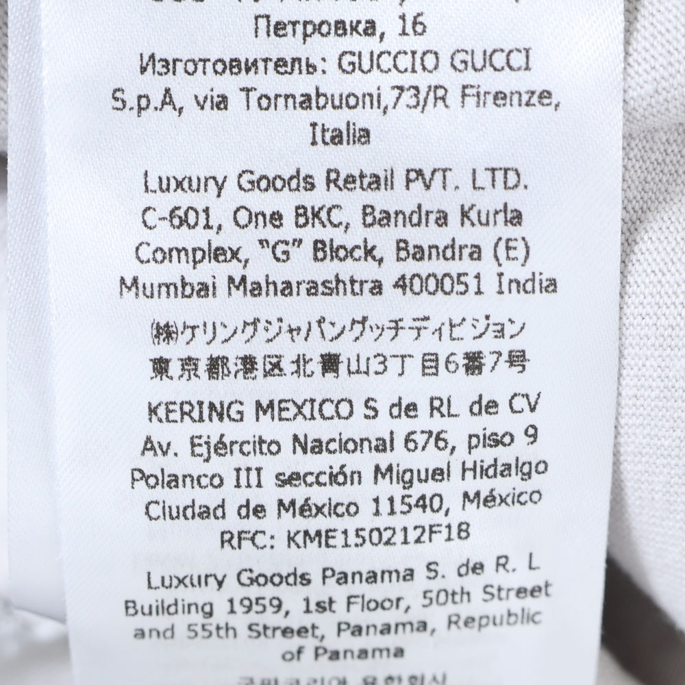 GUCCI(グッチ) 袖ロゴ グラフィックプリント ホースビット クルーネック 半袖Tシャツ カットソー グレー 771758