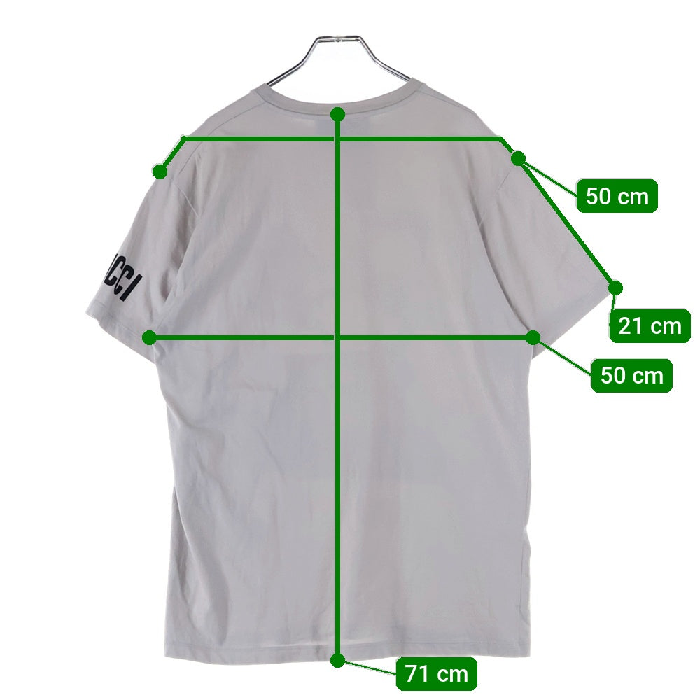 GUCCI(グッチ) 袖ロゴ グラフィックプリント ホースビット クルーネック 半袖Tシャツ カットソー グレー 771758