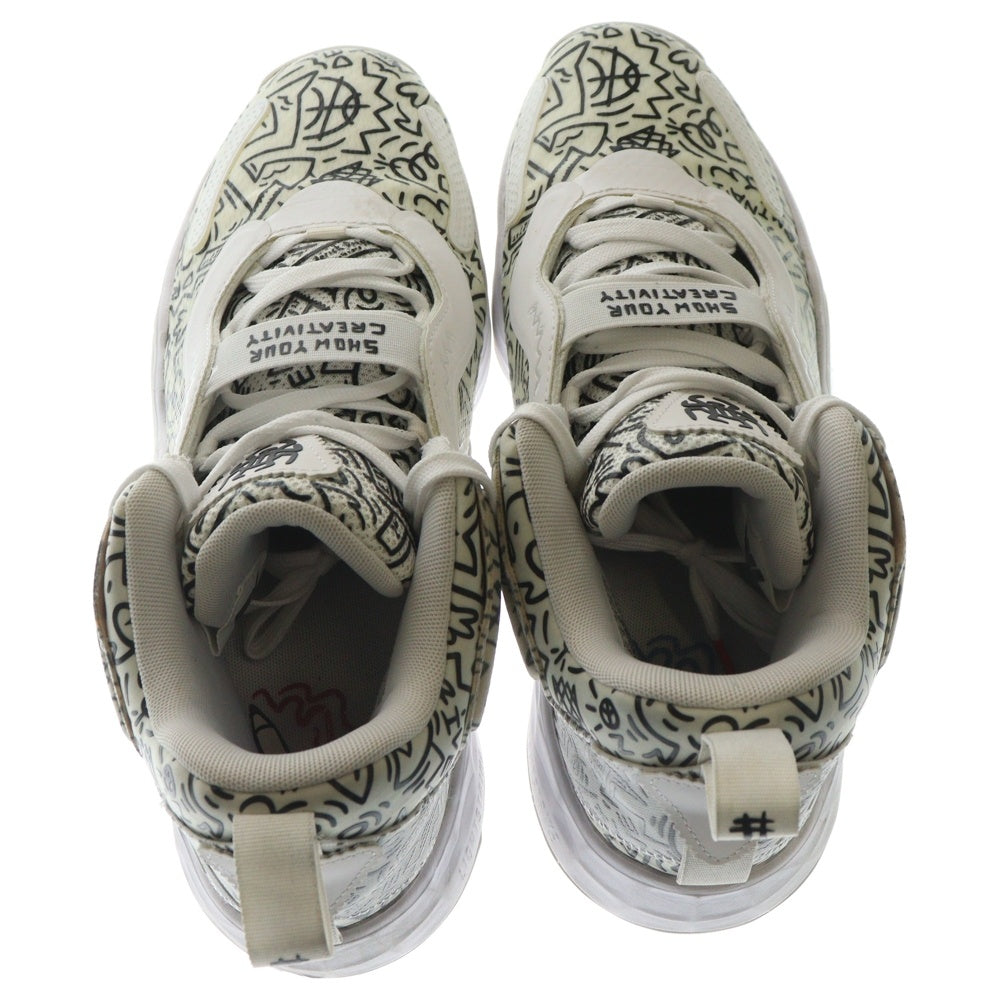 adidas(アディダス) D.O.N. ISSUE 3 GCA ドノバン ミッチェル イシュー 3 総柄 ローカットスニーカー ホワイト US9.5/27.5cm GW3648