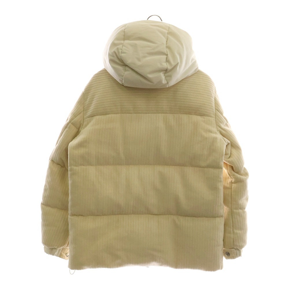 MONCLER(モンクレール) 20AW BAIKAL バイカル ロゴ刺繍 コーデュロイ キャンバス フーデッド ジップアップ ダウンジャケット ベージュ/ホワイト F20921A52110 V0145