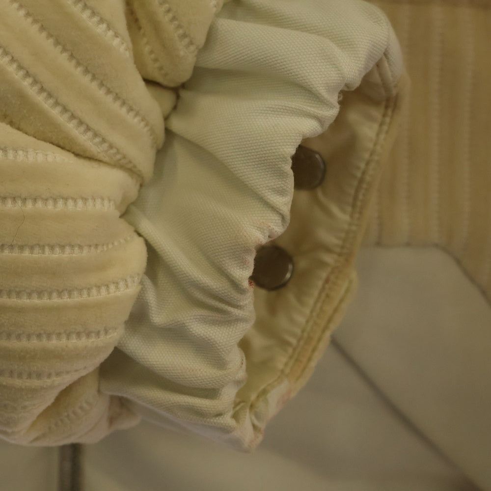 MONCLER(モンクレール) 20AW BAIKAL バイカル ロゴ刺繍 コーデュロイ キャンバス フーデッド ジップアップ ダウンジャケット ベージュ/ホワイト F20921A52110 V0145