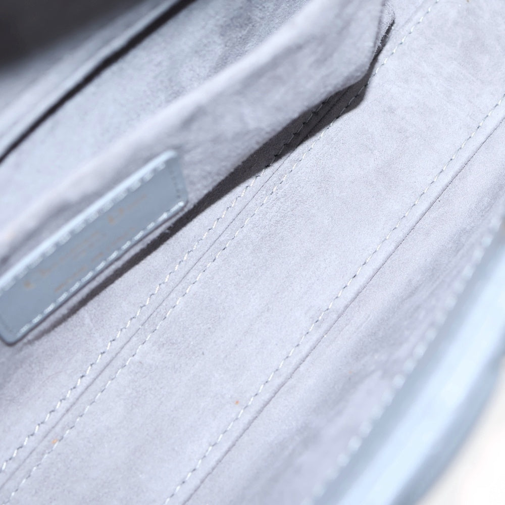 Christian Dior(クリスチャンディオール) Lady D-Joy Small レディDジョイ スモール カナージュ ラムスキン 2WAY チャーム付レザーショルダーバッグ ハンドバッグ グレー レディース