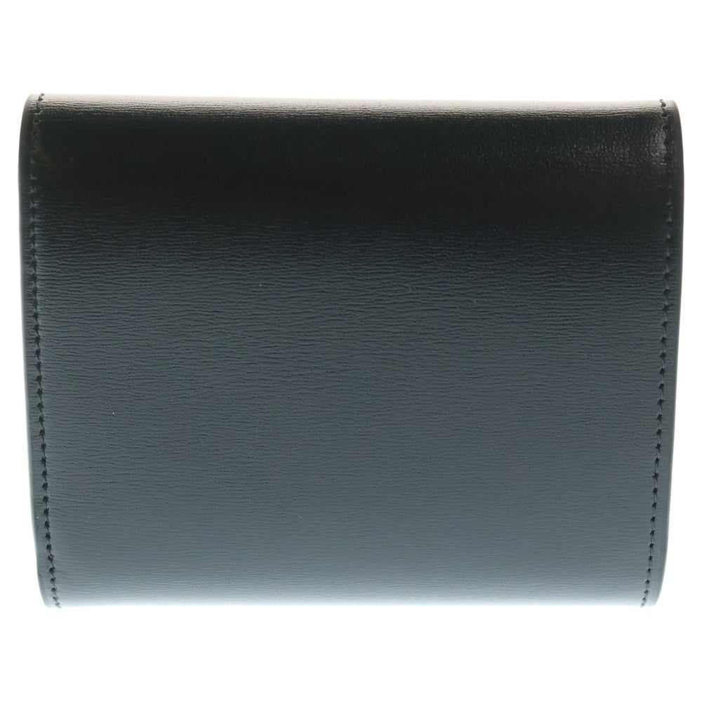 CELINE(セリーヌ) トリオンフ スモールフラップウォレット カーフスキン レザー二つ折り財布 ブラック