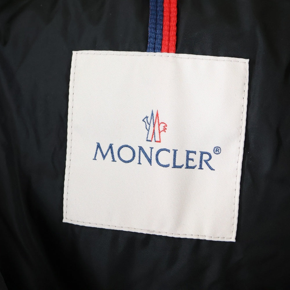 MONCLER(モンクレール) 21AW KHLOE クロエ ワッペンロゴ ファー フーデッド ジップアップ ダウン ロング ジャケット コート ブラック レディース G20931C51202 68065