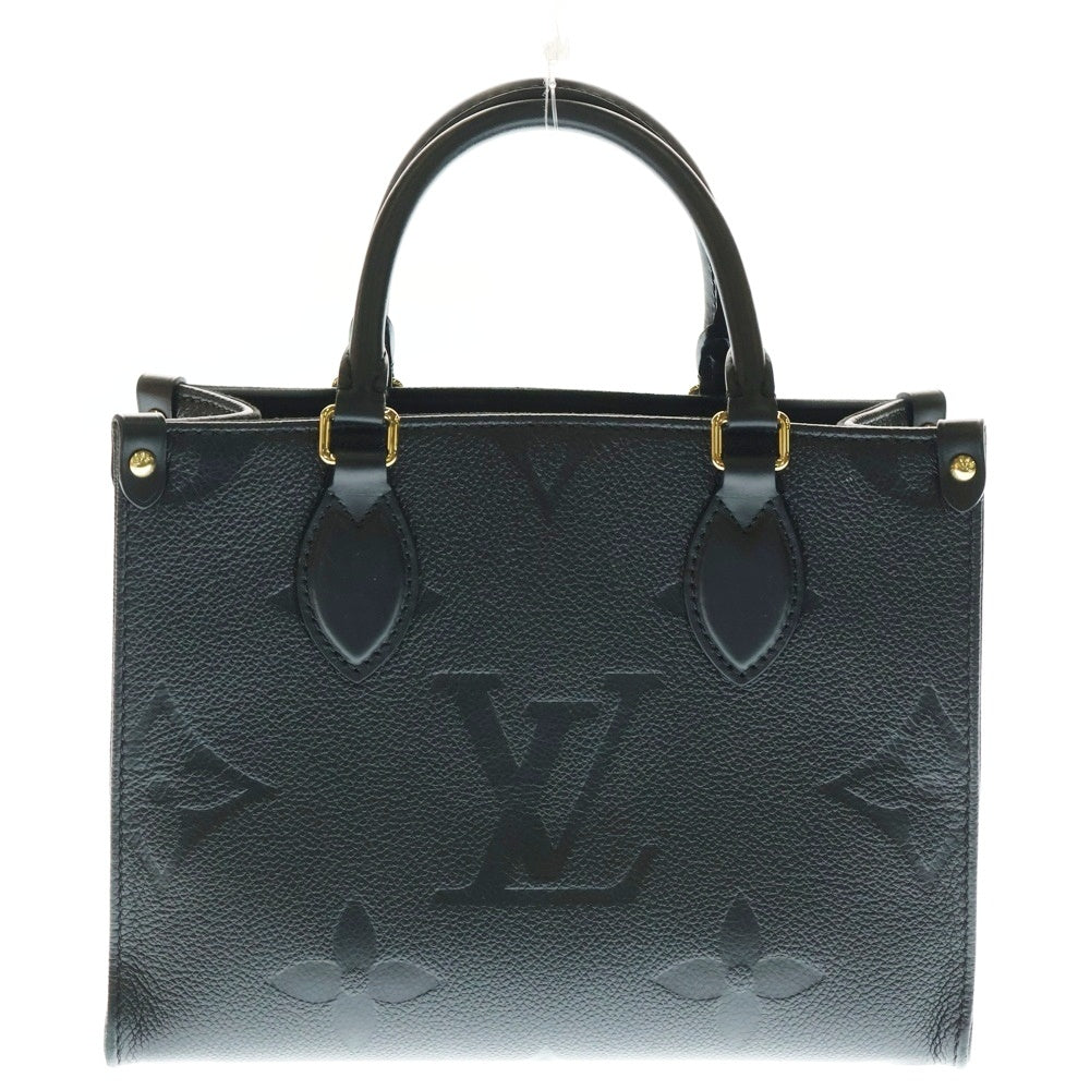LOUIS VUITTON(ルイヴィトン) オンザゴーPM モノグラム アンプラント ノワール エンボスレザー 2WAY ハンド ショルダー トートバッグ ゴールド金具 ブラック M45653