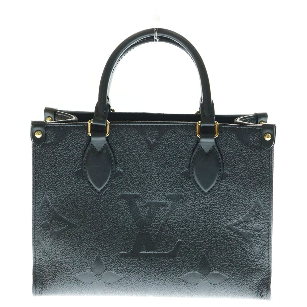 LOUIS VUITTON(ルイヴィトン) オンザゴーPM モノグラム アンプラント ノワール エンボスレザー 2WAY ハンド ショルダー トートバッグ ゴールド金具 ブラック M45653