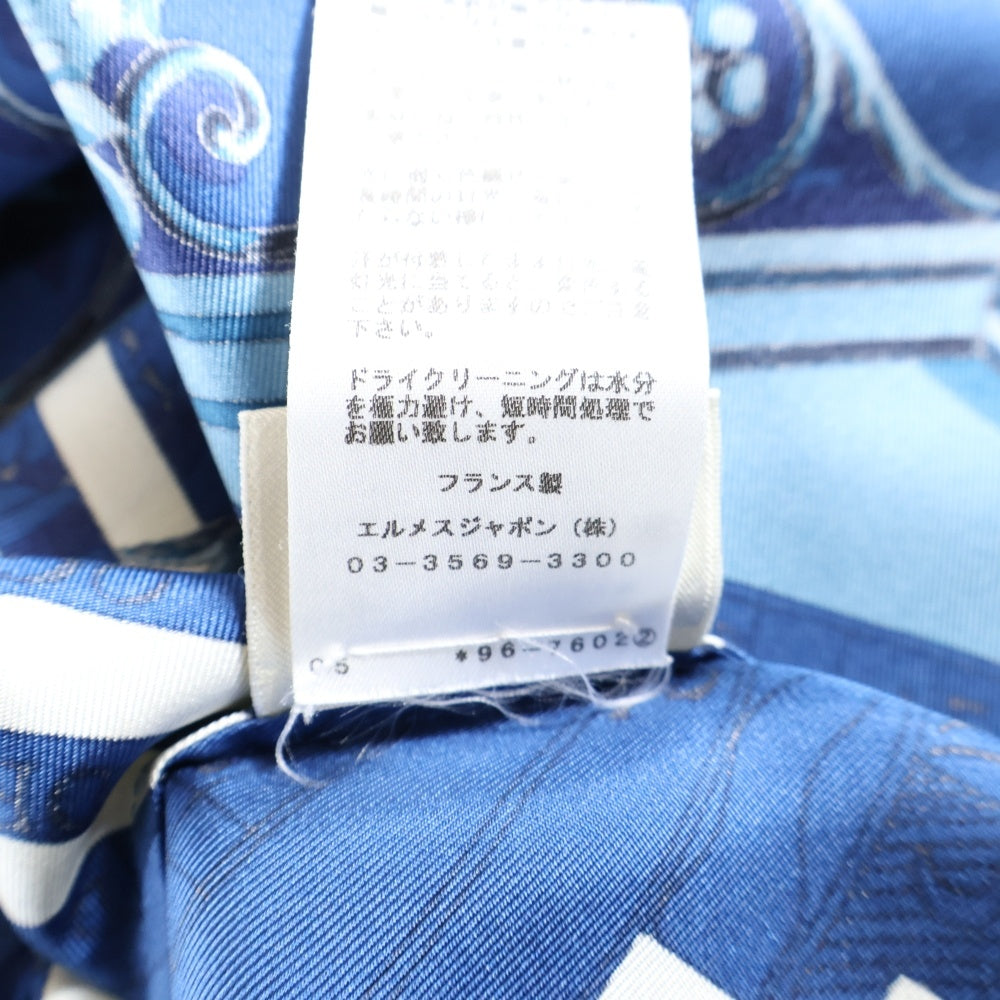 HERMES(エルメス) 星座柄 シルク スカーフ 半袖カットソー ブルー レディース