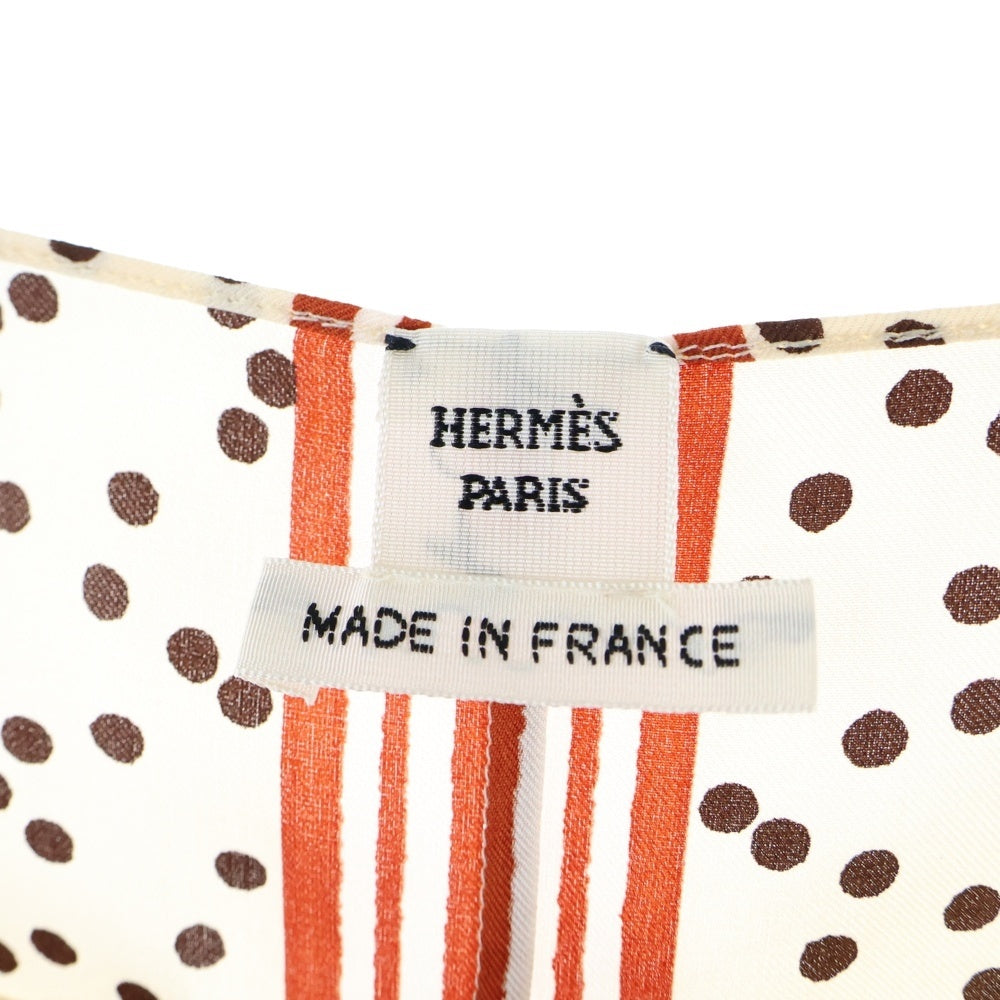 HERMES(エルメス) ガルド ローブ ポップ 馬 総柄プリント シルク スカーフ ノースリーブ ミディアムワンピース カットソー ブラウン レディース 5E0649DL