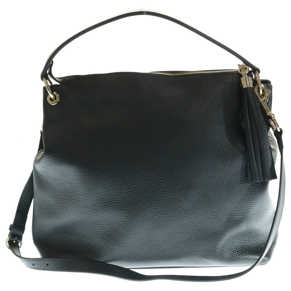 GUCCI(グッチ) ソーホー フリンジ チェーントートバッグ ハンドバッグ ブラック レザー ゴールド金具 536194