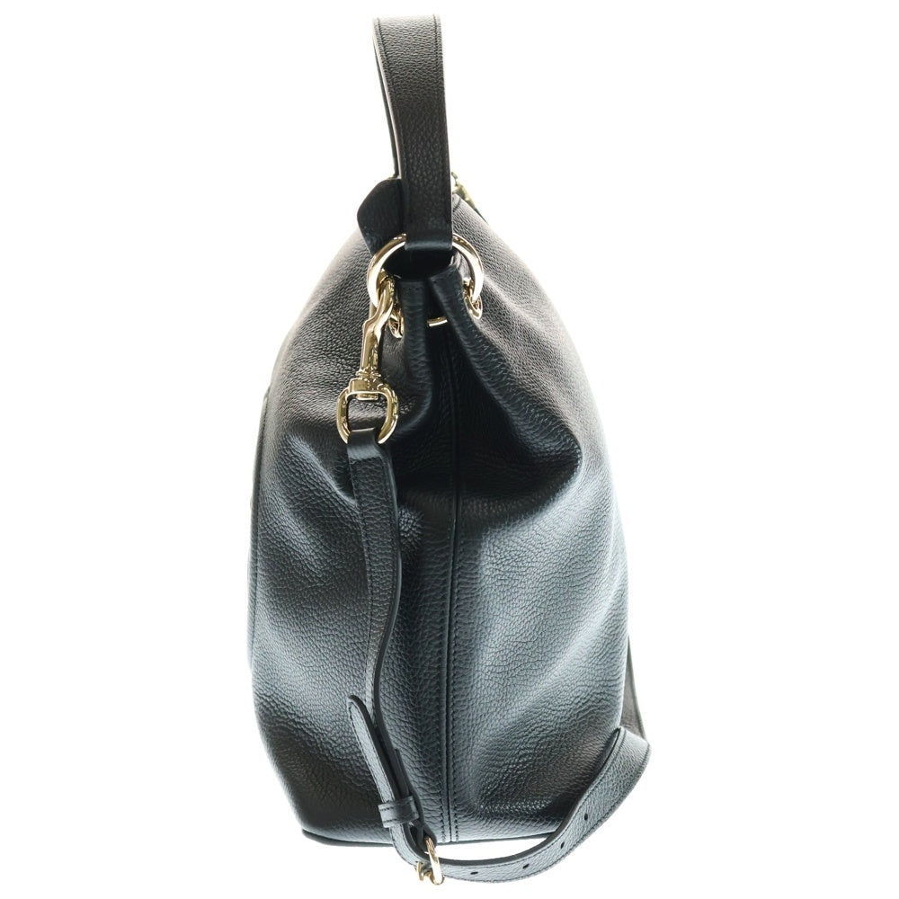 GUCCI(グッチ) ソーホー フリンジ チェーントートバッグ ハンドバッグ ブラック レザー ゴールド金具 536194