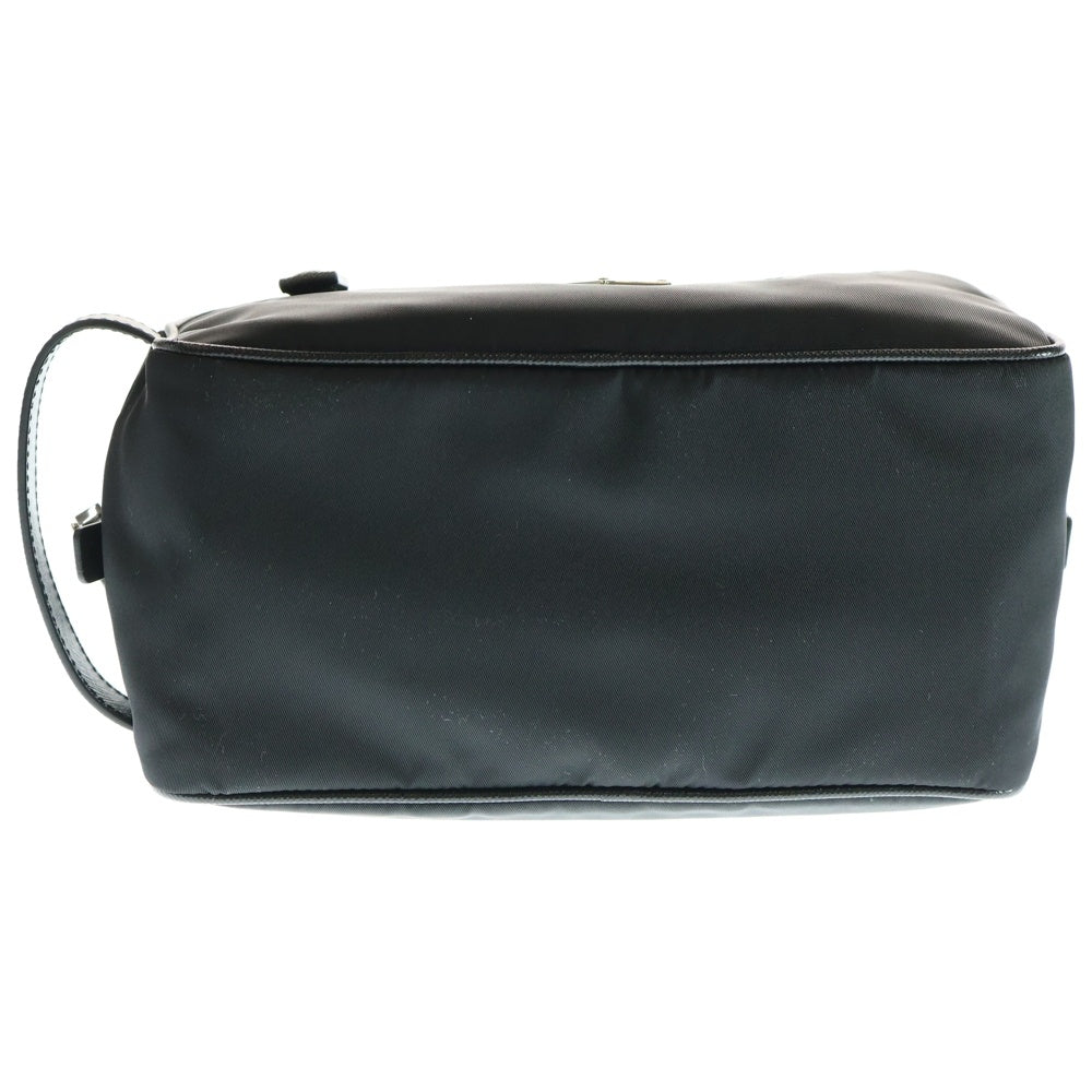 PRADA(プラダ) セカンドバッグ ポーチ ケース ブラック シルバー金具 テスート×レザー 2NA819