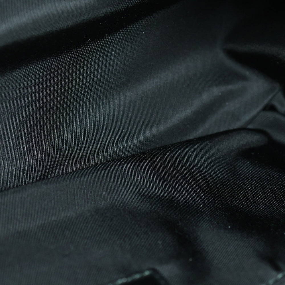 PRADA(プラダ) セカンドバッグ ポーチ ケース ブラック シルバー金具 テスート×レザー 2NA819