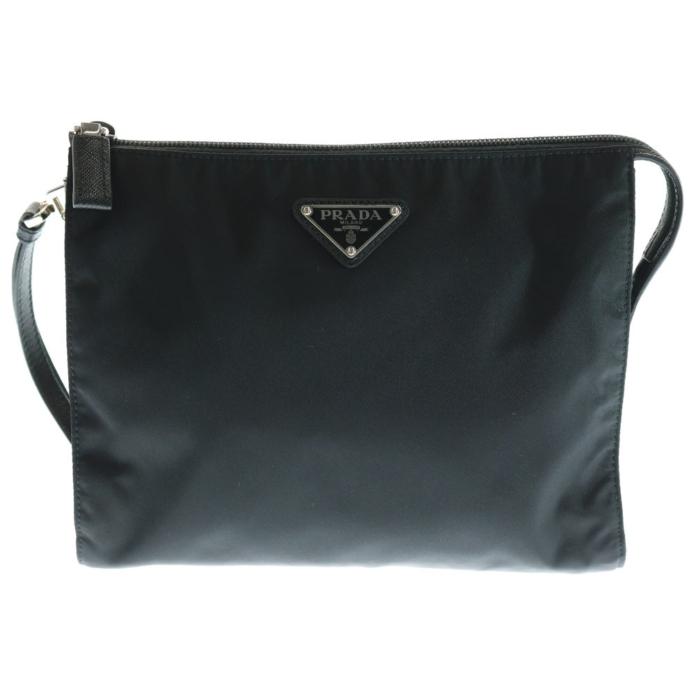 PRADA(プラダ) クラッチバッグ セカンドバッグ ポーチ ブラック テスート ブラック シルバー金具 2NE789