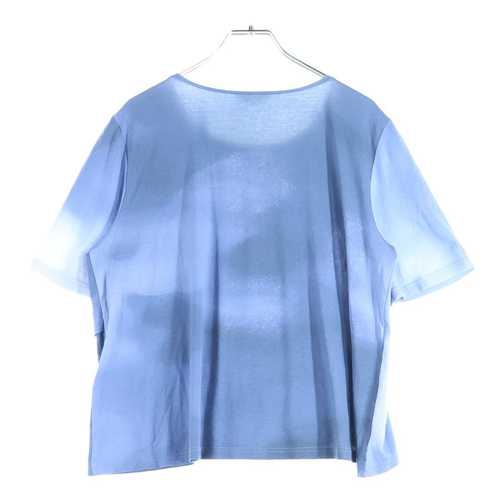 CHANEL(シャネル) ココマーク ロゴプリント ラメ グラデーション アシンメトリー レイヤード 半袖Tシャツ カットソー ブルー レディース P58611V44712