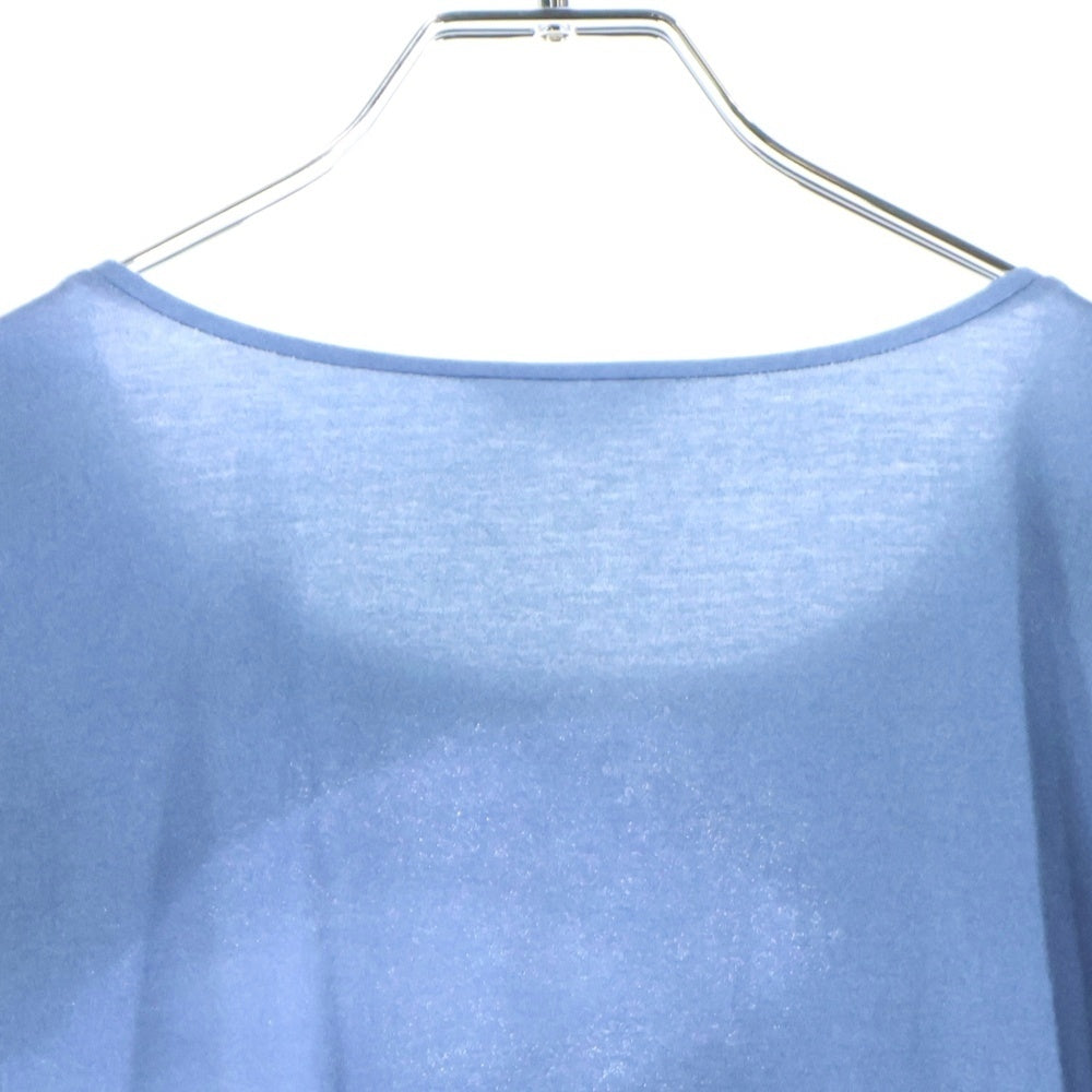 CHANEL(シャネル) ココマーク ロゴプリント ラメ グラデーション アシンメトリー レイヤード 半袖Tシャツ カットソー ブルー レディース P58611V44712