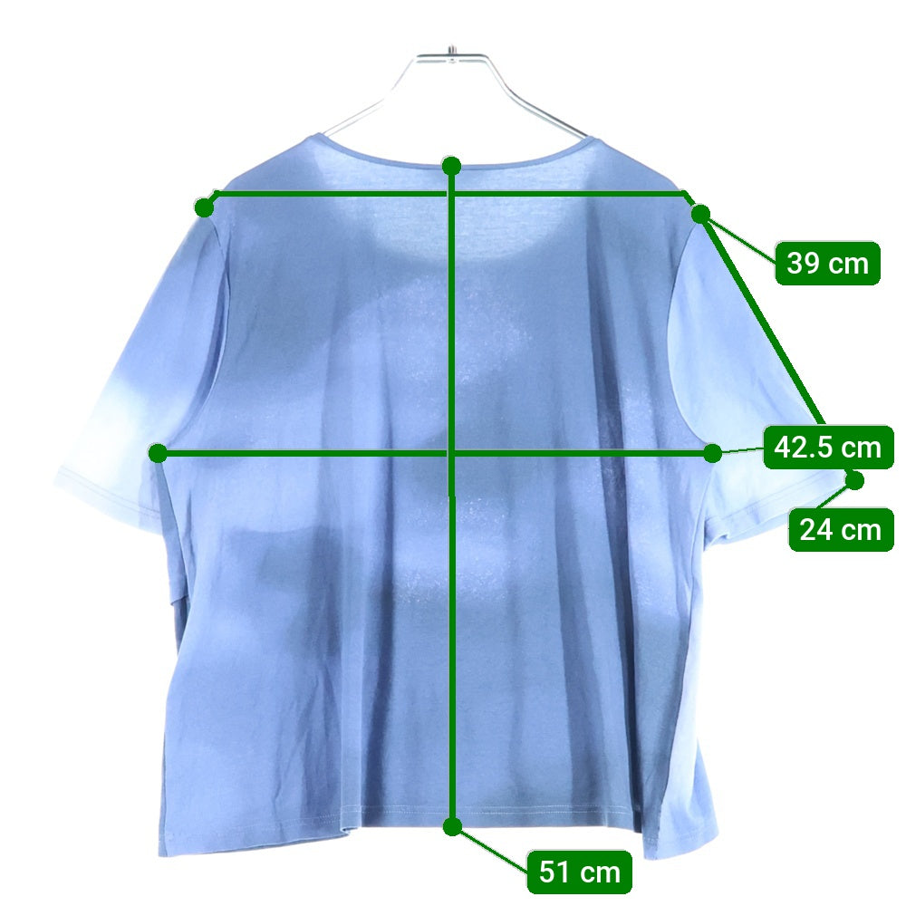 CHANEL(シャネル) ココマーク ロゴプリント ラメ グラデーション アシンメトリー レイヤード 半袖Tシャツ カットソー ブルー レディース P58611V44712